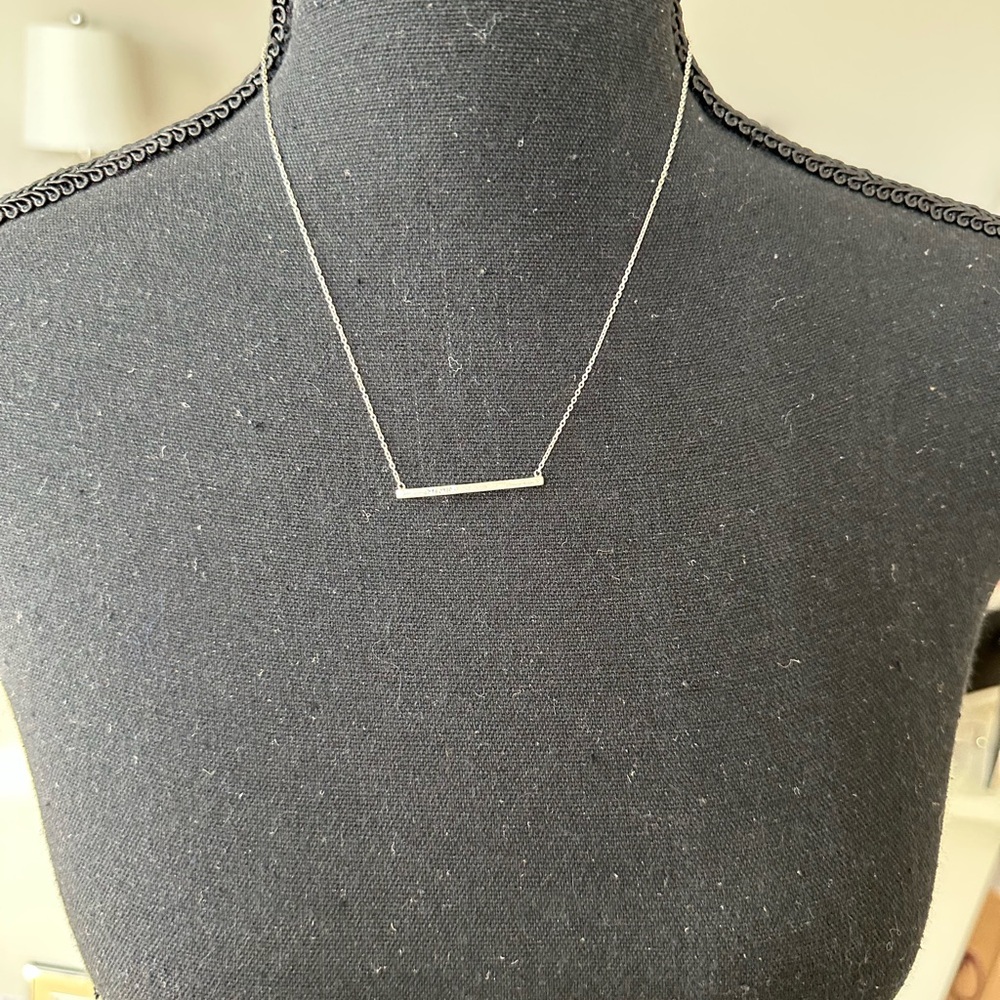 Minimalist Silver Bar Necklace
